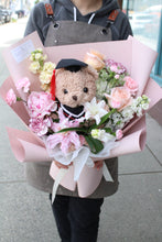 Load image into Gallery viewer, Designer’s Choice Bouquet with Bear