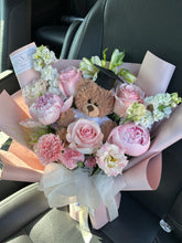 Load image into Gallery viewer, Designer’s Choice Bouquet with Bear