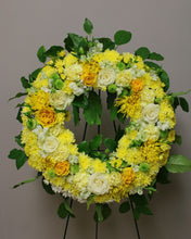 Load image into Gallery viewer, Yellow Funeral Wreath Richmond Delivery