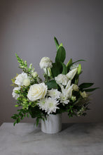 Load image into Gallery viewer, White & Green Designer's Choice Vase Arrangement