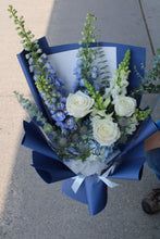 Load image into Gallery viewer, White & Blue Designer's Choice Bouquet