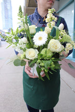Load image into Gallery viewer, White & Green Designer's Choice Vase Arrangement