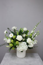 Load image into Gallery viewer, White & Green Designer's Choice Vase Arrangement
