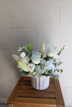 Load image into Gallery viewer, White & Blue Designer's Choice Vase Arrangement