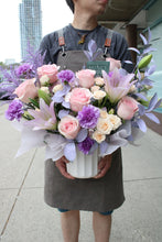 Load image into Gallery viewer, Pink & Purple Designer's Choice Vase Arrangement