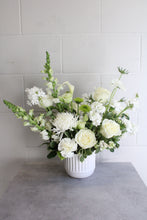Load image into Gallery viewer, White & Green Designer's Choice Vase Arrangement