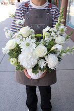 Load image into Gallery viewer, White & Green Designer's Choice Vase Arrangement
