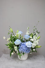 Load image into Gallery viewer, White & Blue Designer's Choice Vase Arrangement