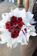 Load image into Gallery viewer, Red Rose White Wrapping bouquet Vancouver