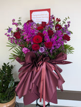 Load image into Gallery viewer, Red and Purple Orchid Grand Opening Flower 温哥华开业花篮