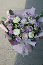 Load image into Gallery viewer, white and purple bouquet
