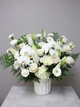 Load image into Gallery viewer, White &amp; Green Designer&#39;s Choice Vase Arrangement
