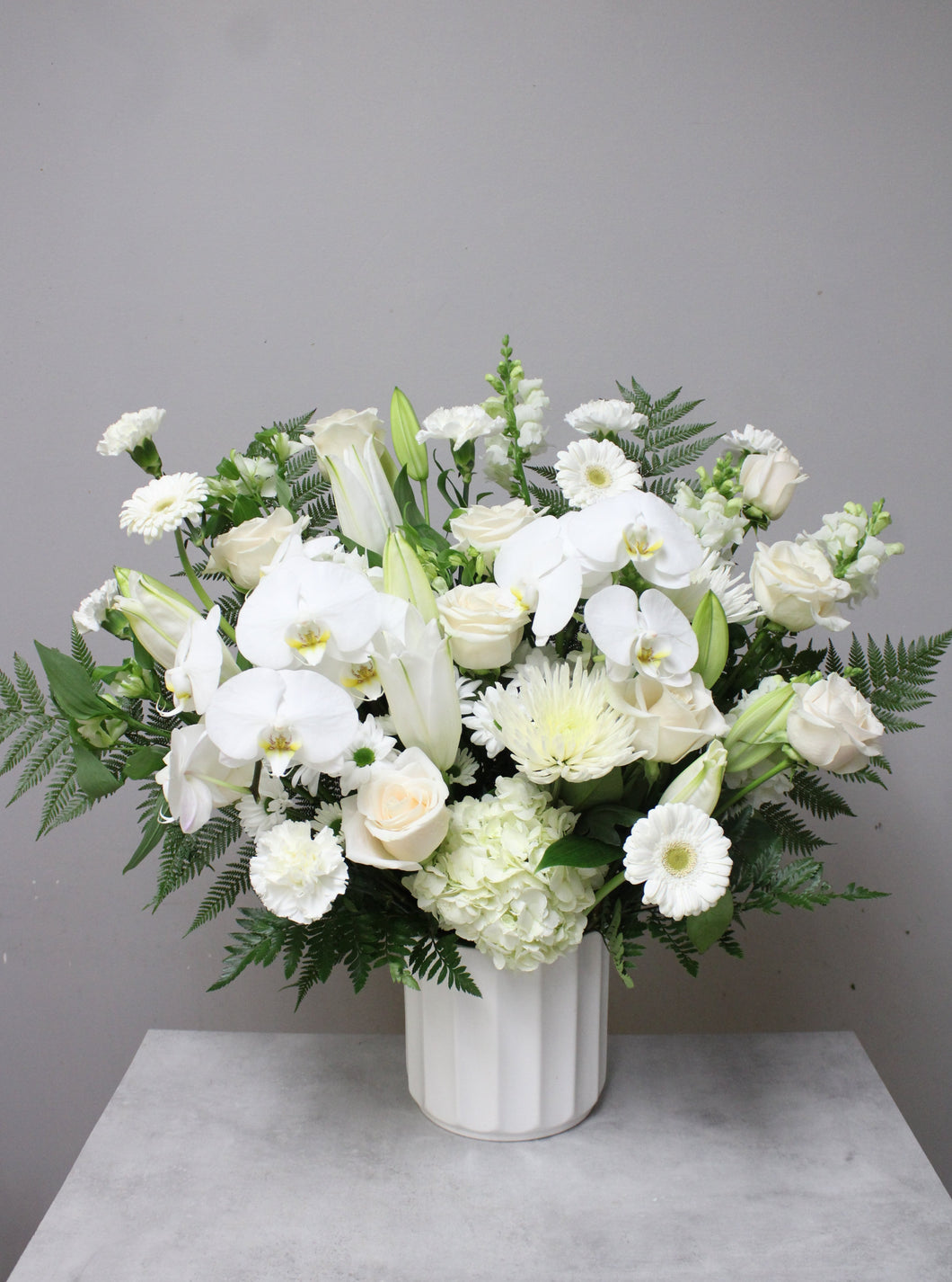 White & Green Designer's Choice Vase Arrangement