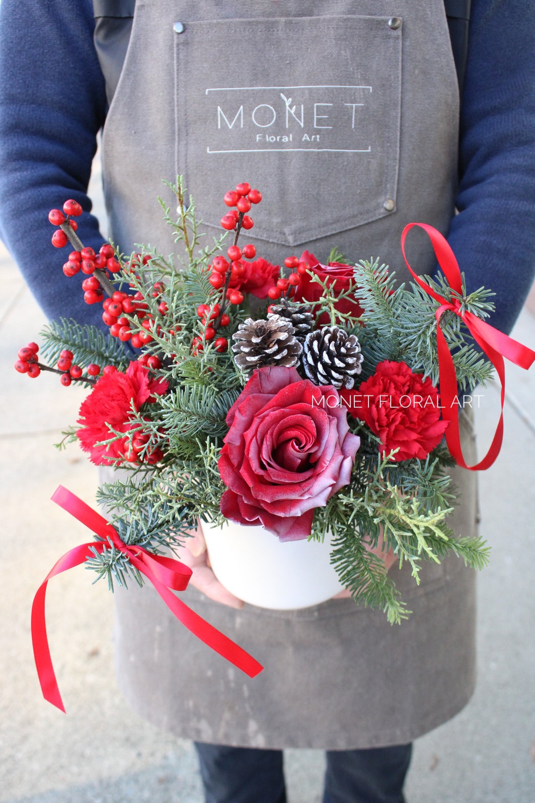 Red holiday arrangement vancouver