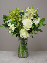 Load image into Gallery viewer, White &amp; Green Designer&#39;s Choice Vase Arrangement
